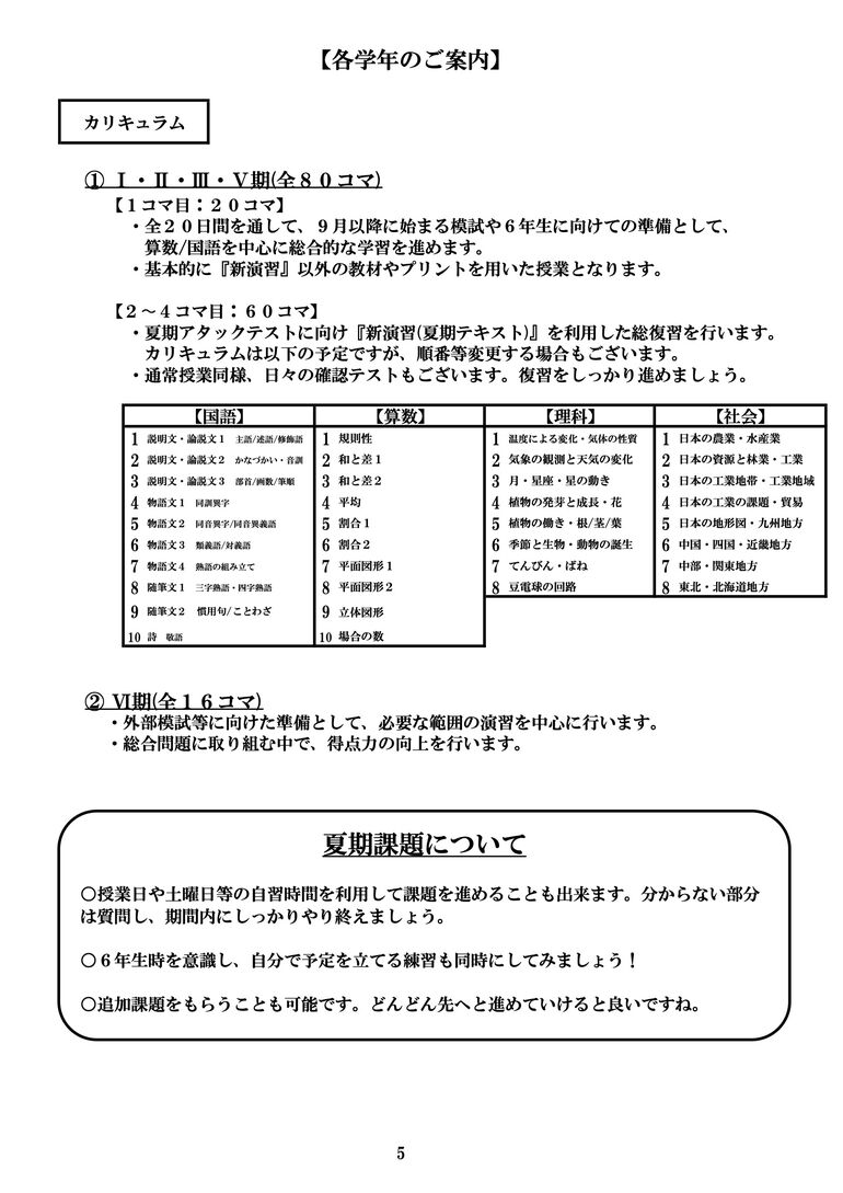 夏期要項2026 5